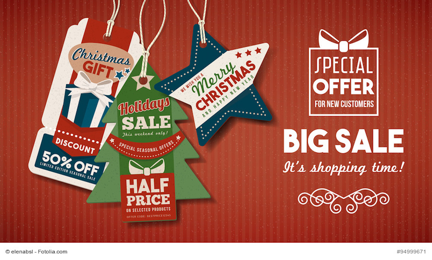 Chiristmas sales banner with tags