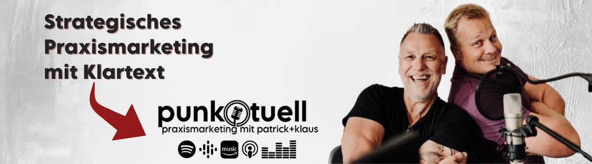 Strategisches Praxismarketing mit Klartext, punktuell-Logo: Zahnarztteam vor Kamera für Social Media 2025